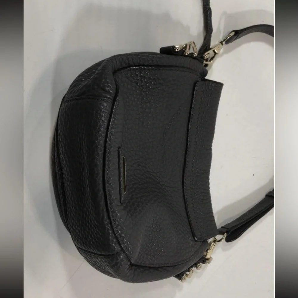Women’s Rebecca Minkoff Black Studded Pebbled Grain Leather Flap Crossbody Bag